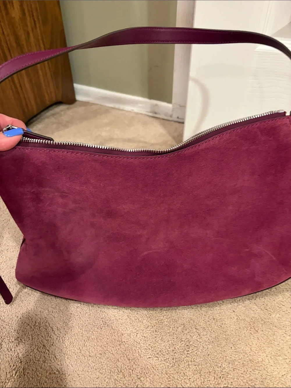 kate spade Suede Shoulder Bag in Wine
